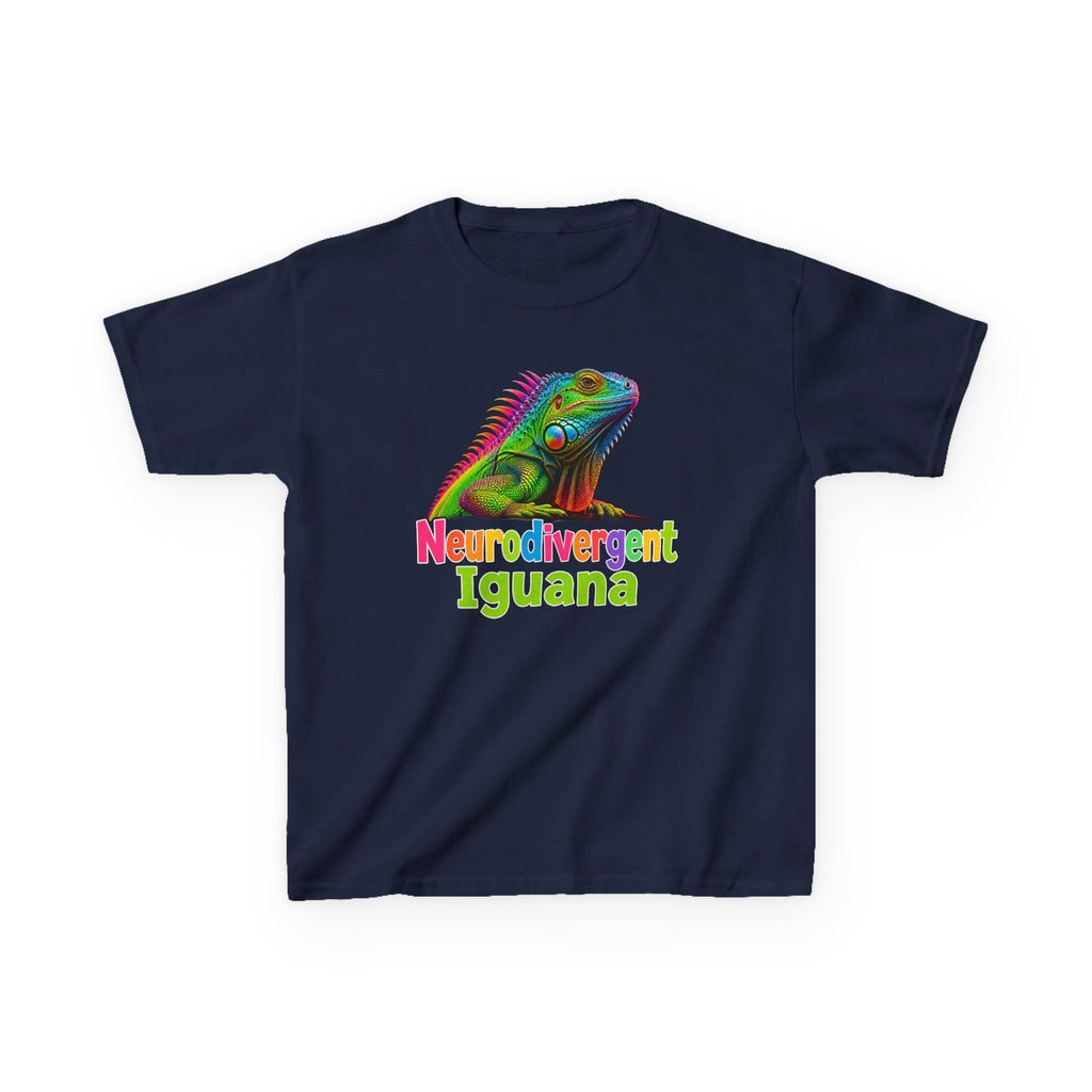 Kids T‑Shirt — Colorful "Neurodivergent Iguana" Graphic Tee