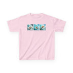 Kids Surfing Waves Tee — Triple Wave Surfboard Graphic Kids T‑Shirt