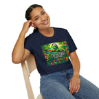 Autism Awareness T-Shirt — 'I Love Music, I Hear Headphones' Floral Design