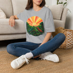 Sunrise Jungle T-Shirt — Tropical Iguana Sunset Graphic Tee