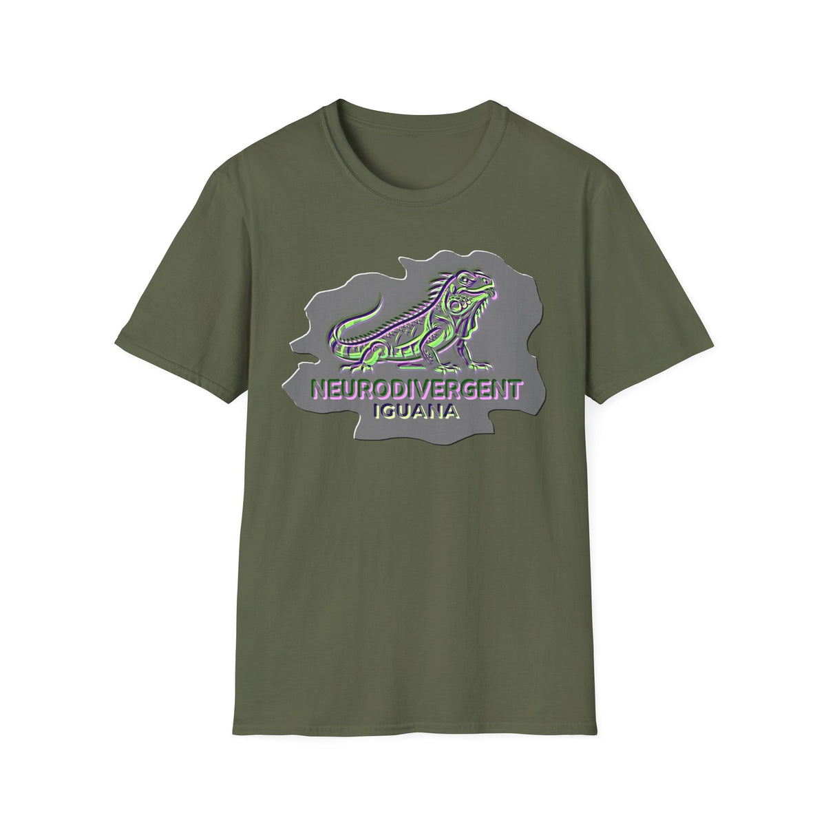 Neurodivergent Iguana T-Shirt — Colorful Pride lizard design