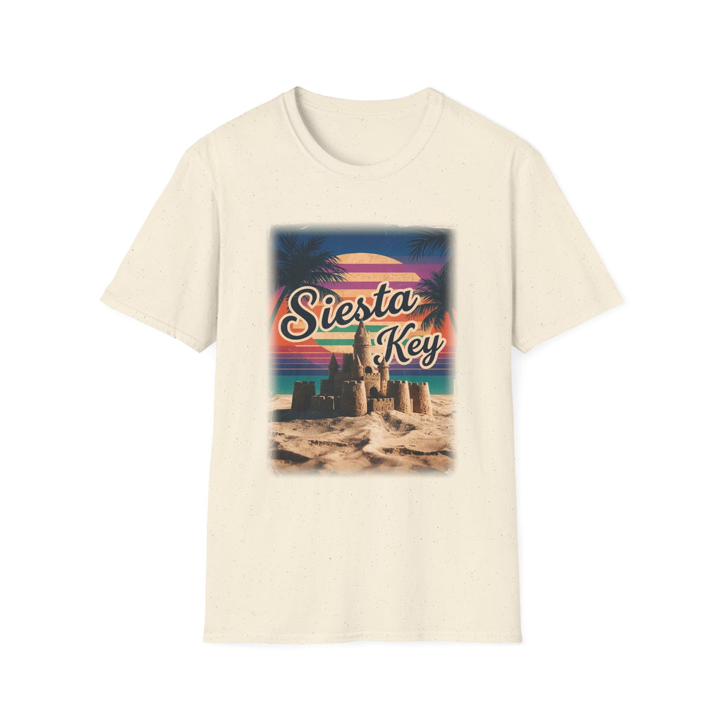Siesta Key Retro Sunset T-Shirt — Vintage Beach Sandcastle Tee